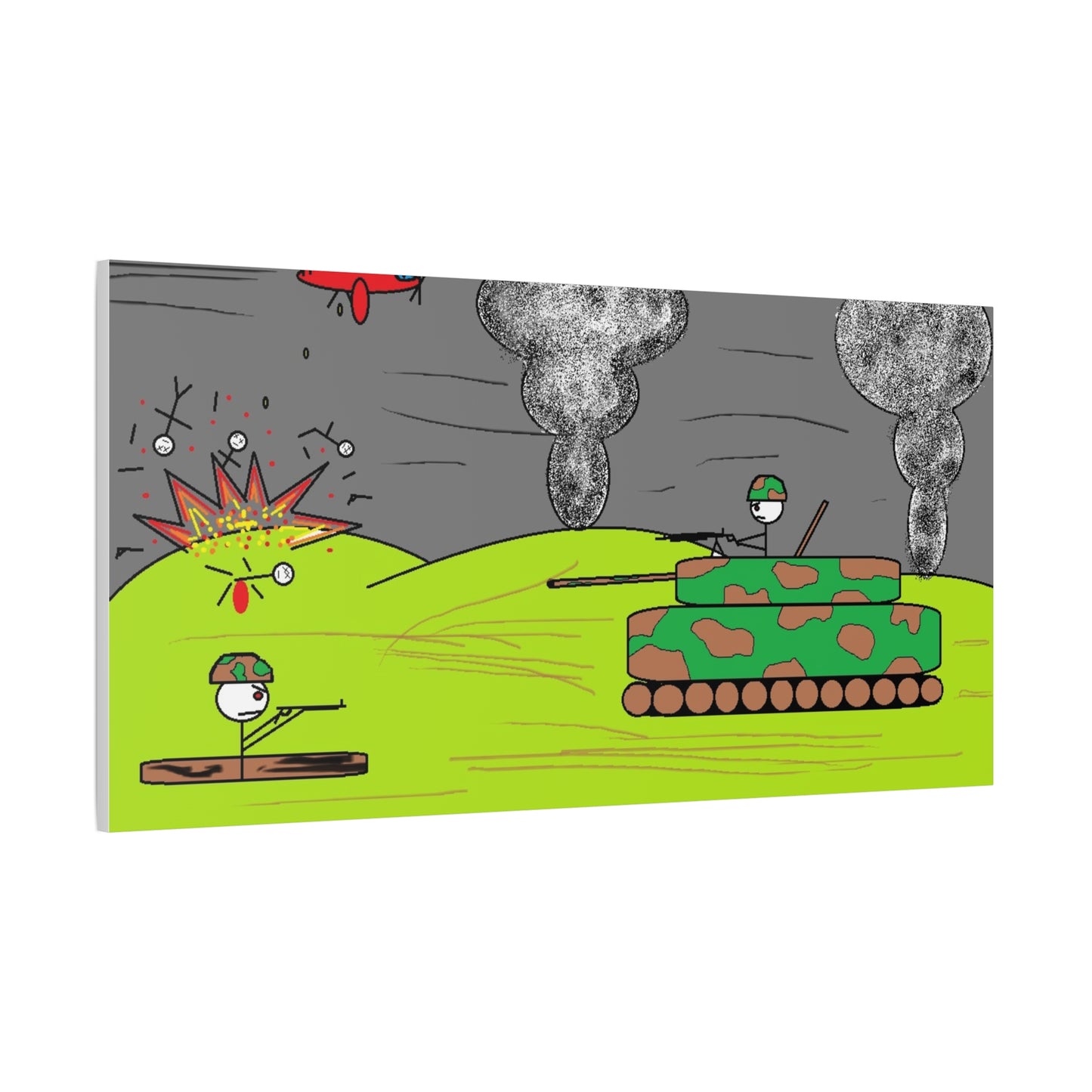 Canvas Print - Cartoon Stickman Bad Army War Design