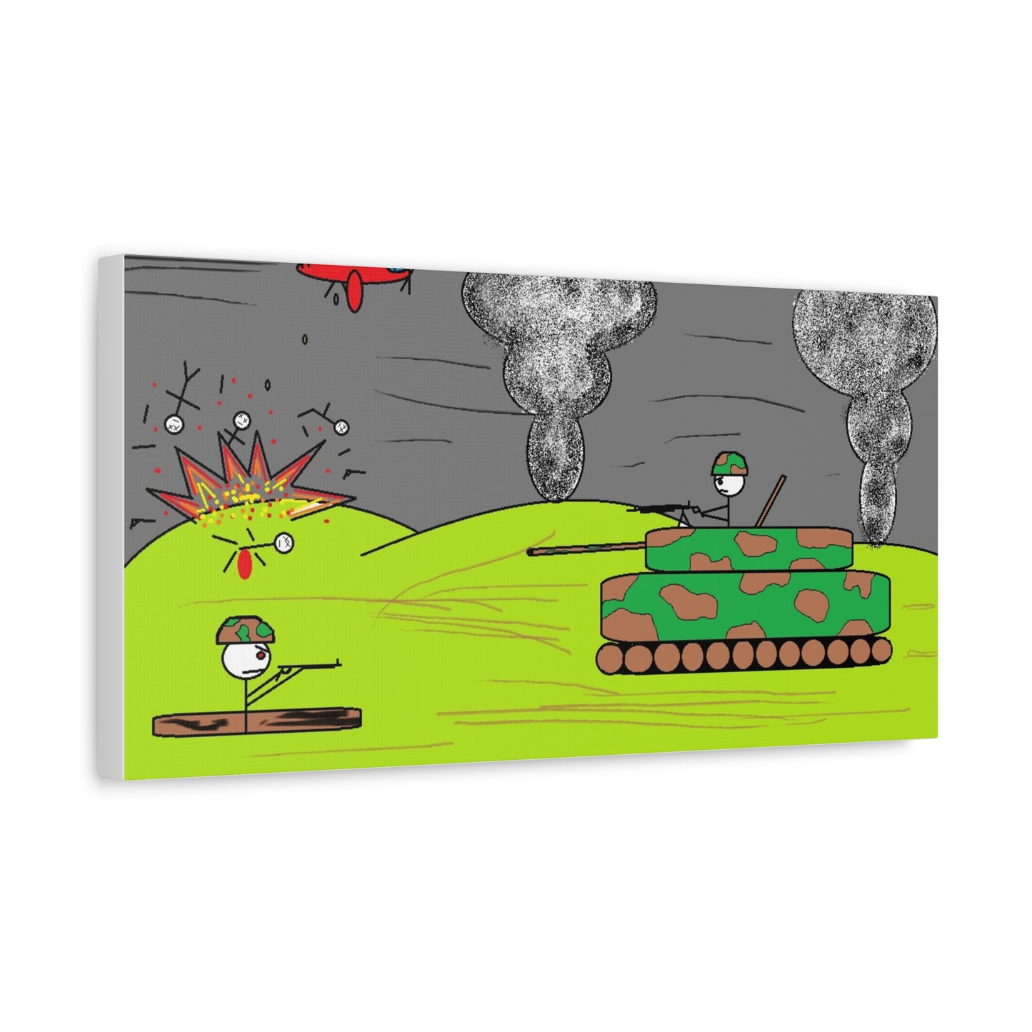 Canvas Print - Cartoon Stickman Bad Army War Design