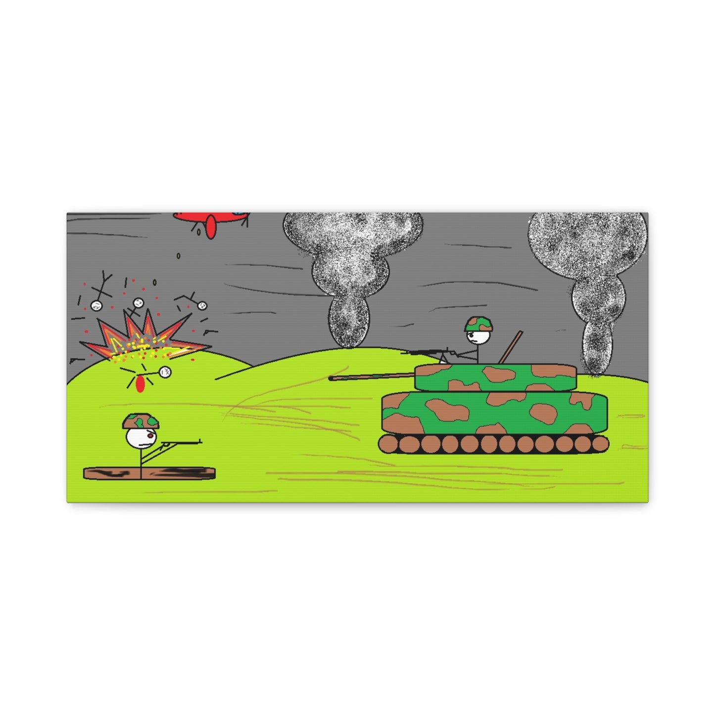 Canvas Print - Cartoon Stickman Bad Army War Design